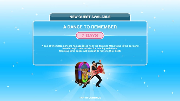 A dance to remember quest – The Ultimate Guide to Sims Freeplay